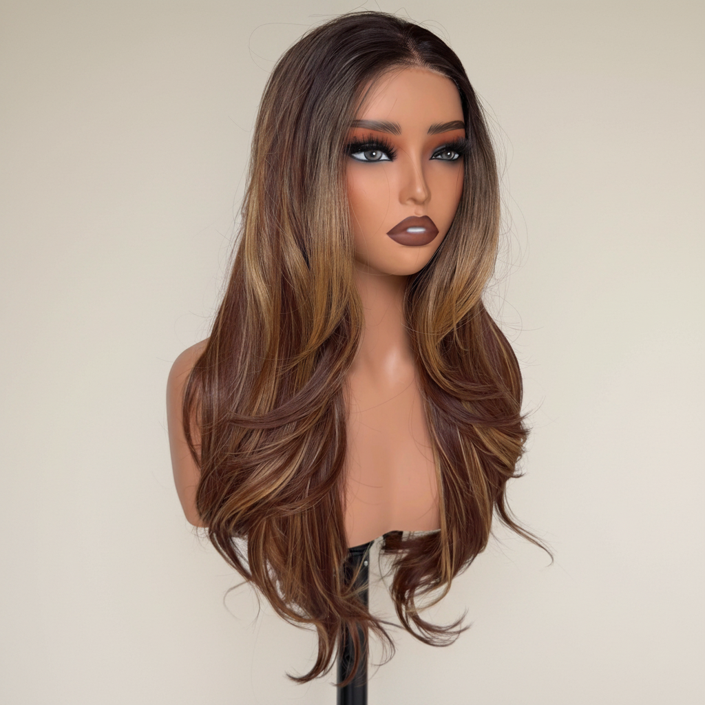 Brown Balayage Wig Front